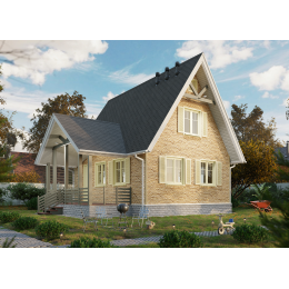 Сайдинг LUX под камень, Rocky, пекан