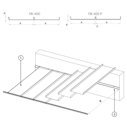 Панель ПК-400Р (с рустом) оцинковка 0,6 RAL (любой цвет)(0,4х0,6-2,0м)