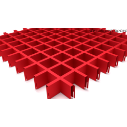 Потолок Грильято 100x100 h=40 красный (Cesal)