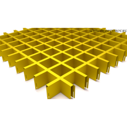 Потолок Грильято 100x100 h=40 желтый(Cesal)