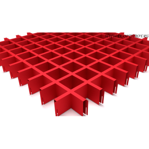Потолок Грильято 60x60 h=40 красный (Cesal)