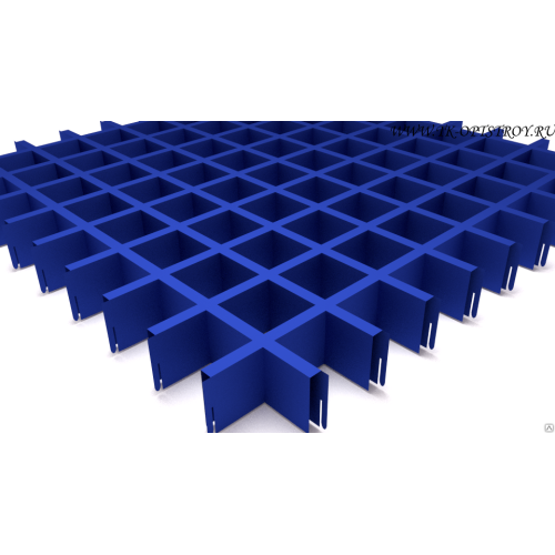 Потолок Грильято 60x60 h=40 синий (Cesal)