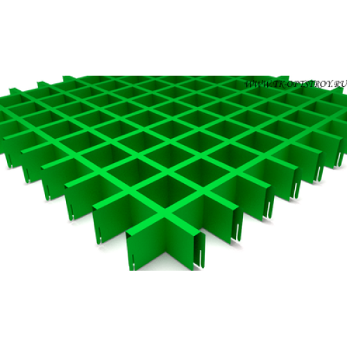 Потолок Грильято 60x60 h=40 зеленый (Cesal)