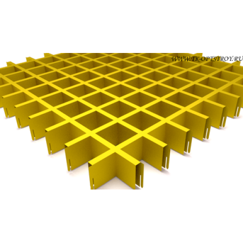 Потолок Грильято 60x60 h=40 желтый(Cesal)