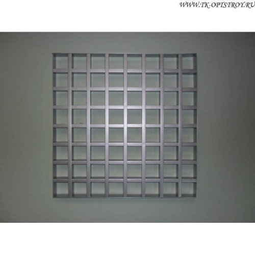 Потолок грильято GL15 75х75 ( выс.37/шир.15) металлик,оцинковка