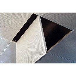 Кассетный потолок ЗС К90 600 600х600 Жемчужно- белыйС01 (Cesal). Кромка - AC (скрытая)