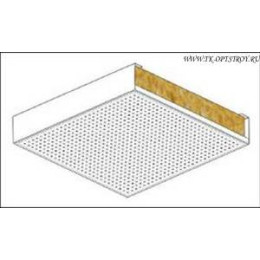Панель Акустическая Sound Prim стеновая 600*600*50 RAL/F d=2.0(3.0) порошок черный матовый перф. (алюм.) в сборе