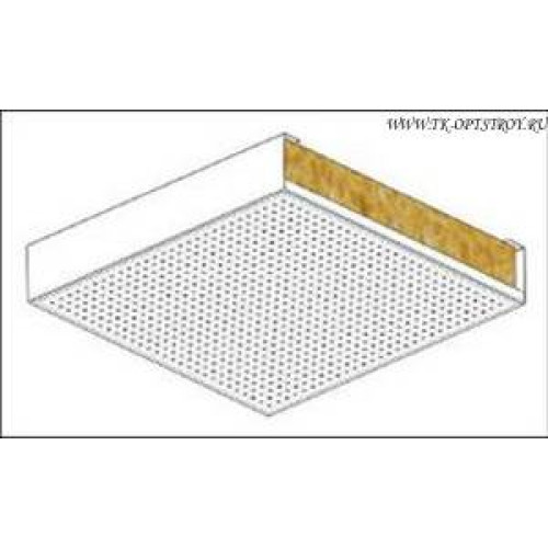 Панель Акустическая Sound Prim стеновая 600*600*50 RAL/F d=2.0(3.0) порошок черный матовый перф. (алюм.) в сборе