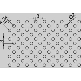 Кассета стальная, серебр. металлик, 600 х 600 мм, ЕК 600/24 (перф. 2 мм.)