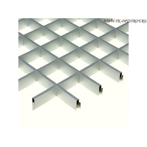 Подвесной потолок грильято 50х50 ( выс.30/шир.5) Эконом металлик А907 rus