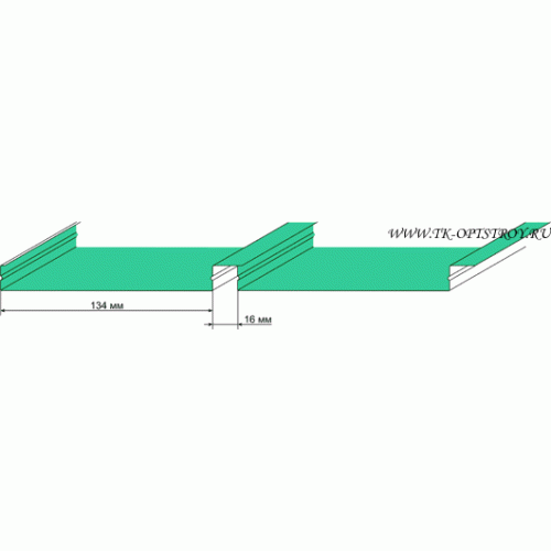 Потолочная панель 134C закрытая, белая, 3000 мм