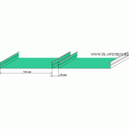 Потолочная панель 134N, открытая, Сер/мет., 3000мм