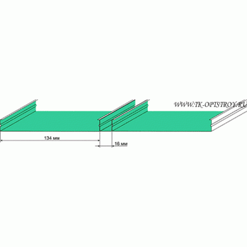Потолочная панель 134N открытая, золото, 4000 мм