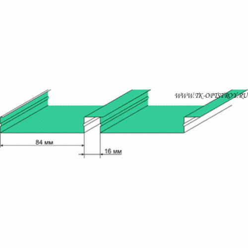 Потолочная панель 84C закрытая, серебро, 3000 мм