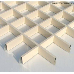 Потолок Грильято 100x100 h=40 светло бежевый (Cesal)