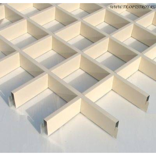 Потолок Грильято 75x75 h=40 светло бежевый (Cesal)