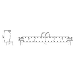 Каркас Т-профиль 15/29 Албес супер-хром (зеркальная)600мм