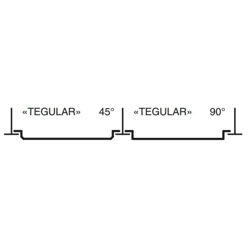 Кассетный потолок ОС К45 Т-24 (Т-15) 595х595 Металлик 3313 (Cesal). Кромка - Tegular