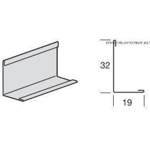 Угловой пристенный молдинг 19 x 32, окрашенный