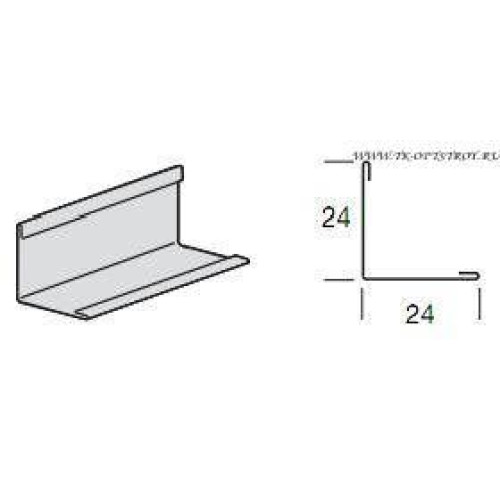 Угловой пристенный молдинг 24 x 24, с накладкой