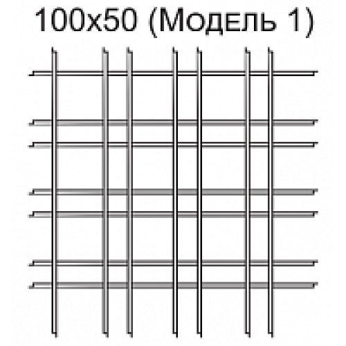 Потолок грильято с нестандартной ячейкой 100х50 черный (модель 1)